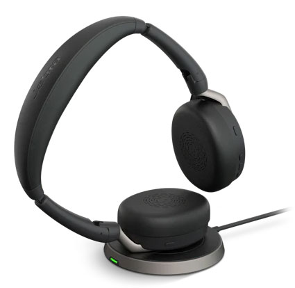 Jabra 無線ヘッドセット 折りたたみ式 USB-C 両耳 MS認定 充電パッド付「Jabra Evolve2 65 Flex Link380c/390c MS Stereo Wireless Charger」