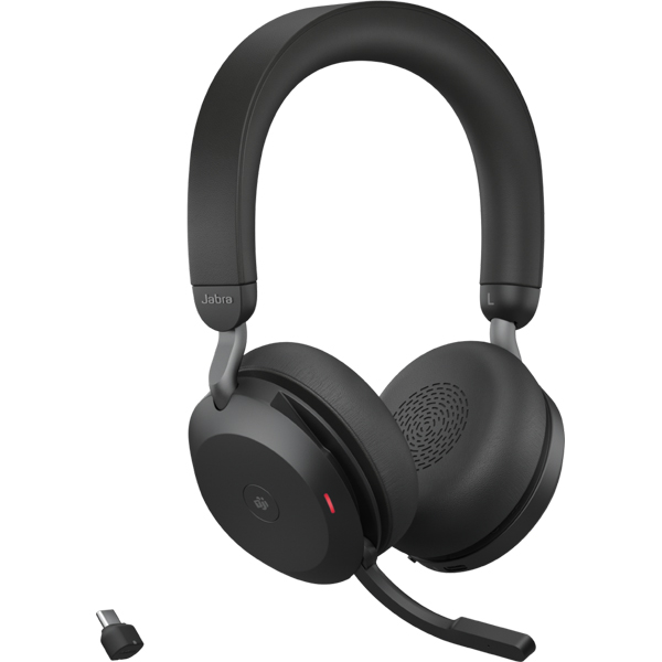 Jabra 無線ヘッドセット USB-C 両耳MS認定 充電スタンド付「Jabra Evolve2 75 Link380c/390c MS Stereo Stand Black」