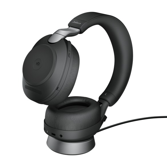 Jabra 無線ヘッドセット USB-C 両耳 MS認定 充電スタンド付「Jabra Evolve2 85 MS Stereo USB-C Stand Black」