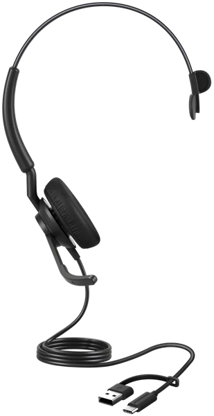 Jabra コンタクトセンター用USBヘッドセット USB-C/A 片耳 UC認定 コントロールユニット付「Jabra Engage 50 II Link UC Mono USB C/A」