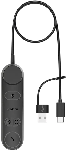 Jabra コンタクトセンター用USBヘッドセット USB-C/A 片耳 UC認定 コントロールユニット付「Jabra Engage 50 II Link UC Mono USB C/A」