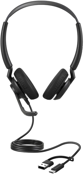 Jabra コンタクトセンター用USBヘッドセット USB-C/A 両耳 MS認定 コントロールユニット付「Jabra Engage 50 II Link MS Stereo USB C/A」