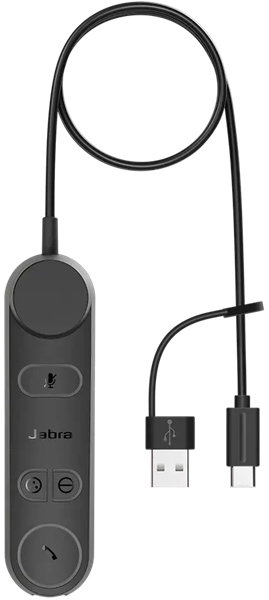 Jabra コンタクトセンター用USBヘッドセット USB-C/A 両耳 MS認定 コントロールユニット付「Jabra Engage 50 II Link MS Stereo USB C/A」