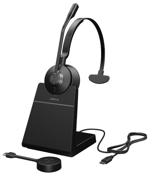 Jabra コンタクトセンター用無線ヘッドセット DECT USB-C 片耳 充電スタンド付 UC認定「Jabra Engage 55 SE Mono Link400c UC Stand」