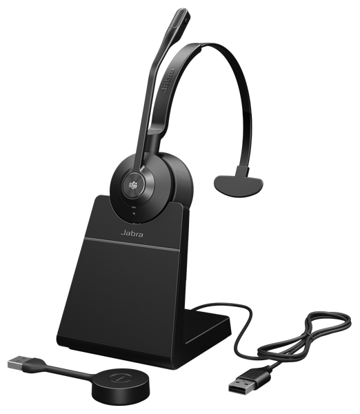 Jabra コンタクトセンター用無線ヘッドセット DECT USB-A 片耳 充電スタンド付 MS認定「Jabra Engage 55 SE Mono Link400a MS Stand」