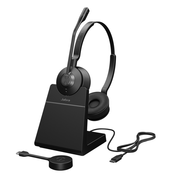 Jabra コンタクトセンター用無線ヘッドセット DECT USB-C 両耳 充電スタンド付 UC認定「Jabra Engage 55 SE Stereo Link400c UC Stand」