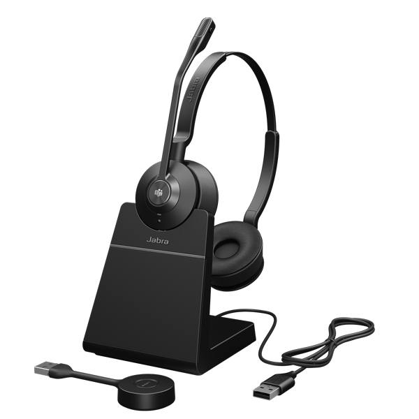 Jabra コンタクトセンター用無線ヘッドセット DECT USB-A 両耳 充電スタンド付 MS認定「Jabra Engage 55 SE Stereo Link400a MS Stand」
