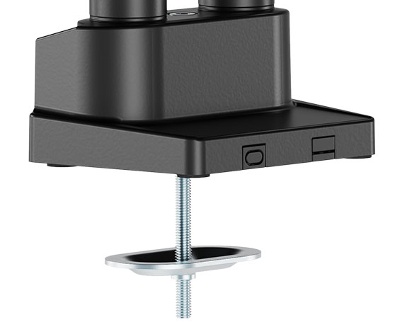 液晶ディスプレイアーム スリムクランプメカニカルスプリング式 2画面 ブラック