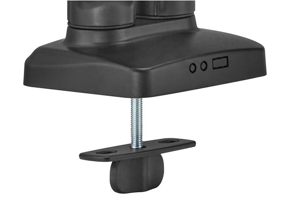 液晶モニターアーム メカニカルスプリング 2画面 クランプ/グロメット式 ブラック