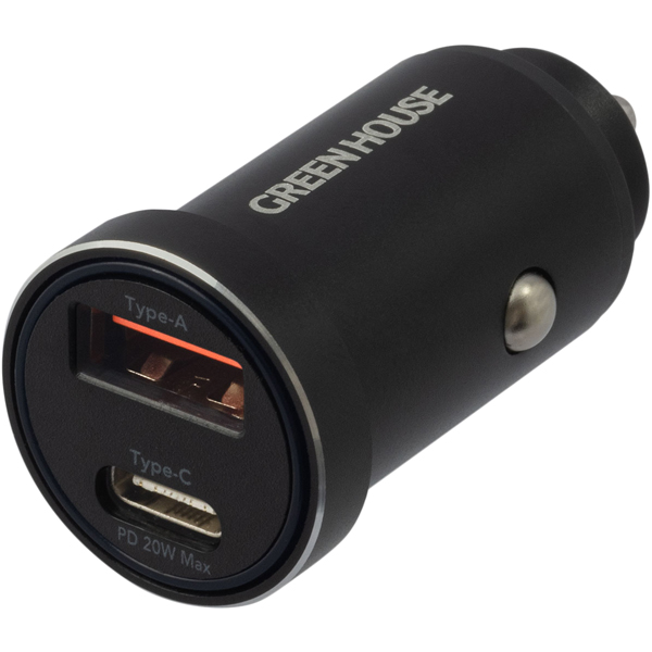 USBシガーソケット充電アダプタ（USB Type-C×1 + USB Type-A×1）