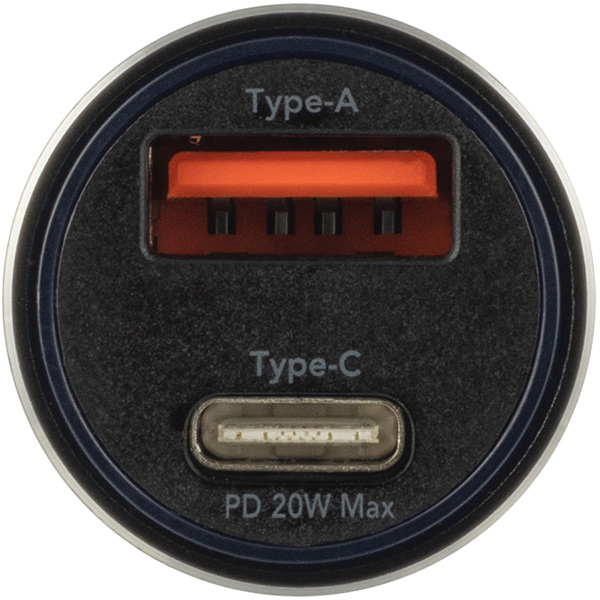 USBシガーソケット充電アダプタ（USB Type-C×1 + USB Type-A×1）