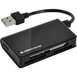 SDXC対応 USB2.0 小型カードリーダ/ライタ バスパワー ブラック