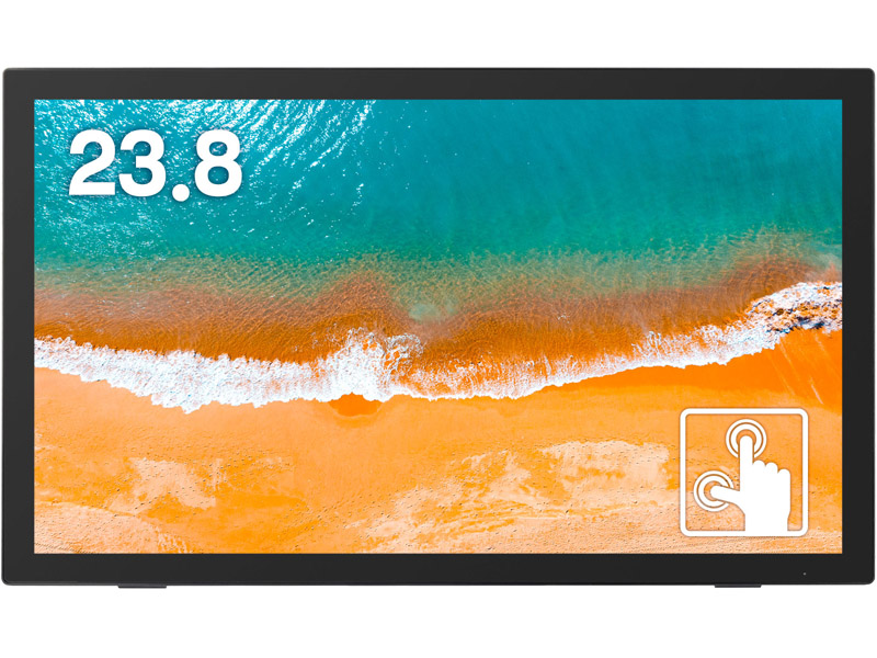 23.8型タッチパネルLED液晶ディスプレイ/1920×1080/HDMI、DisplayPort、mini D-Sub15/ブラック/スピーカー/3年保証/静電容量方式10点マルチタッチ対応/VAパネル採用