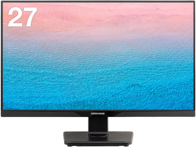 27型ワイド液晶ディスプレイ/1920×1080/HDMI、DisplayPort、mini D-Sub15/ブラック/スピーカー5年保証フル保証/HISパネル採用