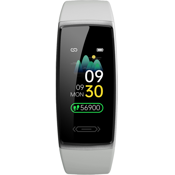 0.96インチ コンパクト スマートウォッチ シルバー （防水防塵等級IP67・健康管理サポートアプリ）