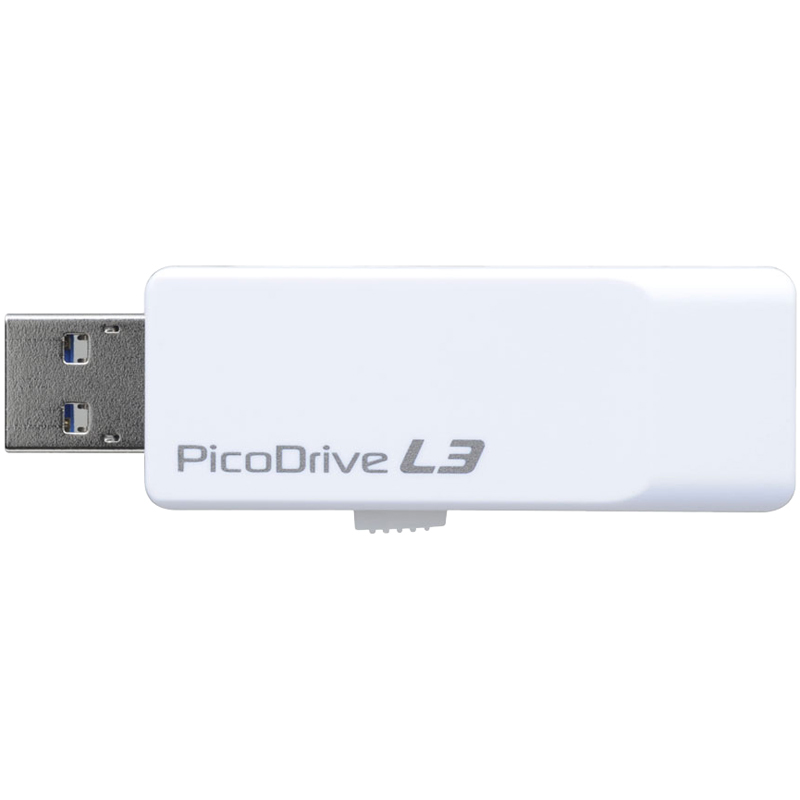 キャップ不要 スライド式 USB3.0メモリー 「ピコドライブL3」 16GB