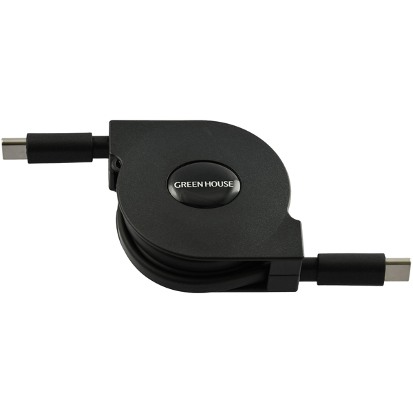 USB Type-C - USB Type-C 巻き取りUSB充電ケーブル 60W対応（最大1m）