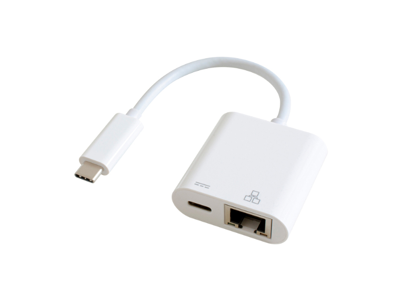 有線LAN接続しながら充電もできるUSB-C(R)変換アダプター ホワイト