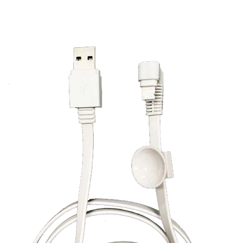 Lightning充電専用ケーブル USB-A to Lightning 急速充電2.4A対応 片面ケーブル ケーブル固定用吸盤付 U字 1m ホワイト