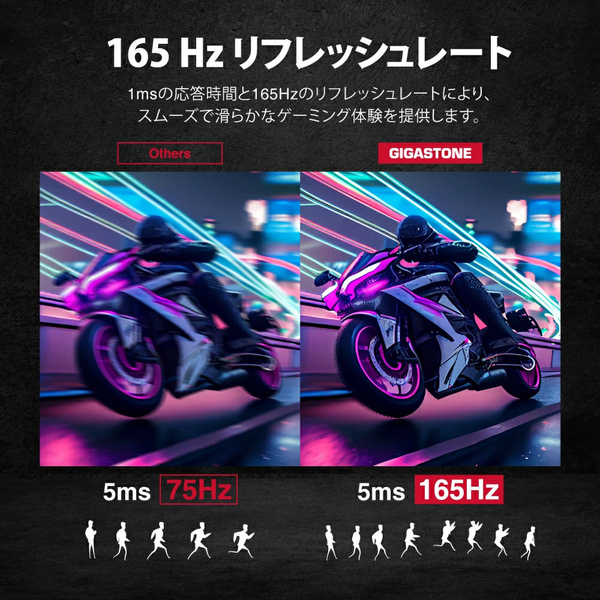 ゲーミングモニター 23.8型/1920×1080/HDMI、DP/ブラック/スピーカー：あり/IPSパネル/178度/広視野角/高解像度/フルHD/165Hz/ブルーライト軽減/フレームレス