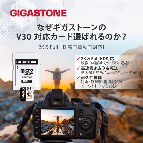 MicroSDXCカード 128GB UHS-1 U3 V30 A1スペック 最大読込み速度100MB/s Full HD対応 Switch・DJIドローン・アメリカGoPro動作確認済