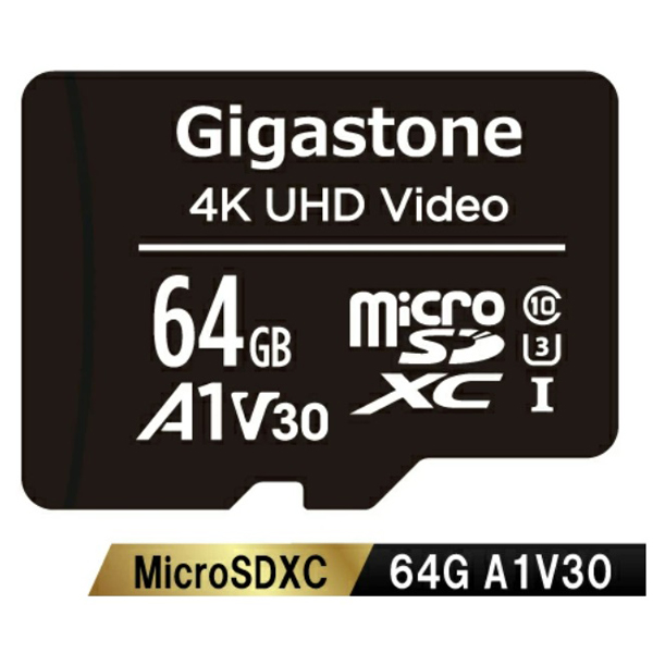 microSDXCカード 64GB SDカードケース付き UHS-I U1 A1 V30スペック 最大読み取り速度90MB/s Full HDビデオ撮影対応