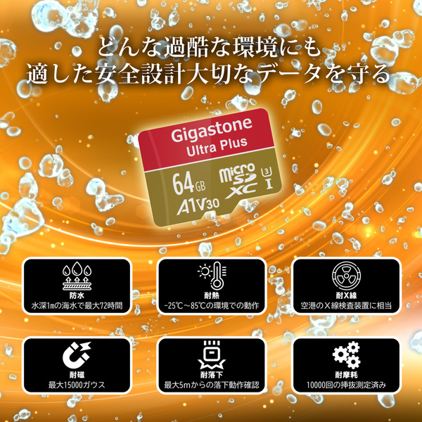 Ultra Plusシリーズ microSDXCカード 64GB 2枚セット Class10 UHS-I U3 V30 A1 最大読込100MB/s