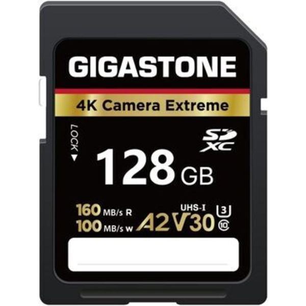 Gigastone SD card 128GB UHS-1U3 V30 A2スペック SDカード 最大読み取り速度160MB/s 4Kビデオ撮影対応 Cemera  Extreme ギガストーン