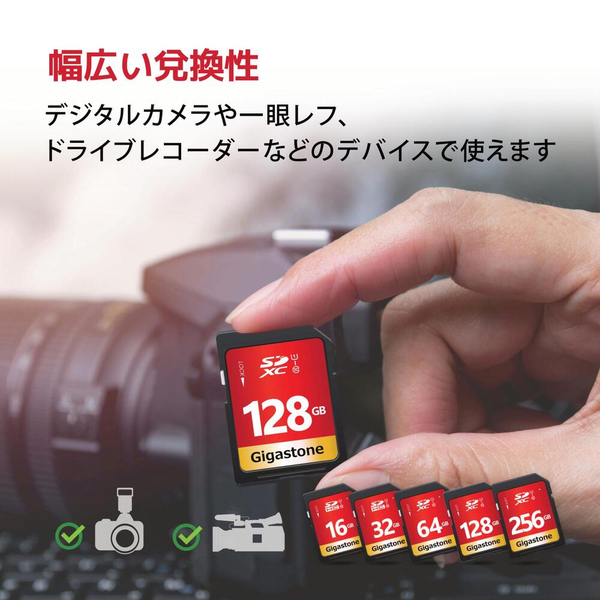 SDXCカード 128GB Class10 UHS-I U1スペック 最大読み取り速度100MB/s 4K Ultra HD 撮影 一眼レフカメラ デジタルカメラ 4Kビデオカメラ アクションカメラ