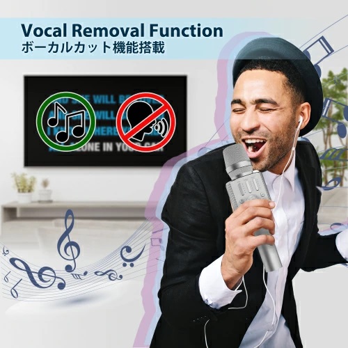 ワイヤレスカラオケマイク @DAM（FireTV・Fireタブレット）推奨 おうちカラオケ 一人でカラオケ Bluetooth 自宅 カラオケ 【ブラック】