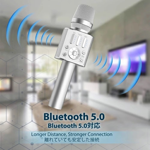 ワイヤレスカラオケマイク @DAM（FireTV・Fireタブレット）推奨 おうちカラオケ 一人でカラオケ Bluetooth 自宅 カラオケ 【ピンクゴールド】