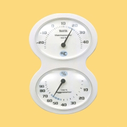 壁掛式 アナログ温湿度計 ホワイト