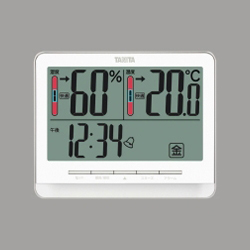 デジタル温湿度計<快適レベルを5段階でお知らせ> ホワイト