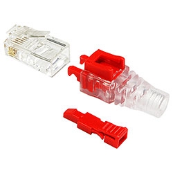 セキュリティロック Cat5e コネクタセット(ロック部：赤)