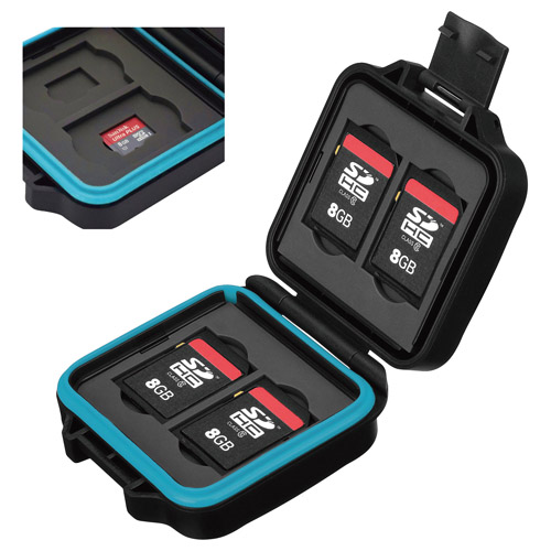 ハードメモリーカードケース SD4 ブルー