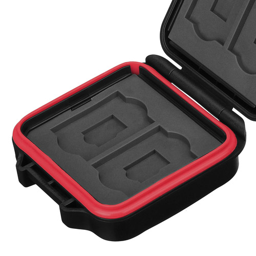 ハードメモリーカードケース SD4 レッド