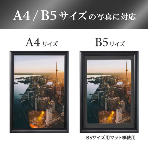 アルミ額縁 PEORIA+ （ペオリアプラス） A4/B5サイズ ブラック