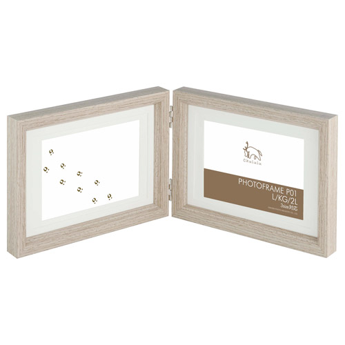 Chululu（チュルル）フォトフレーム P01 2面（ヨコ・ヨコ） ベージュ