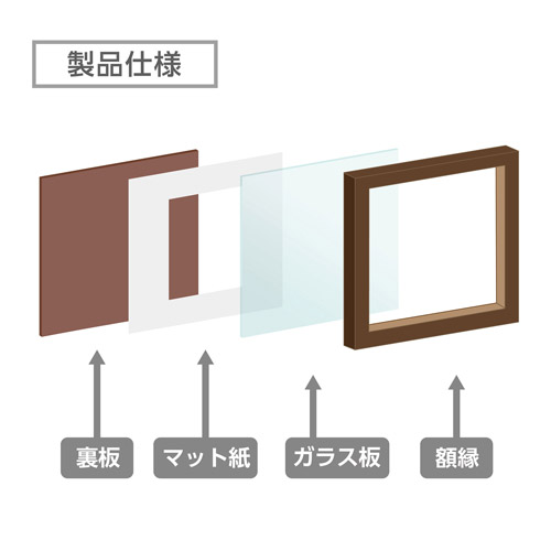 フォトフレーム tetra（テトラ） 2Lサイズ 2面 ブラウン