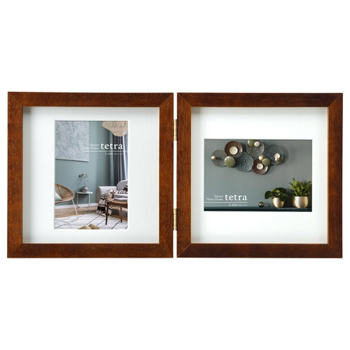 フォトフレーム tetra（テトラ） Lサイズ 2面 ブラウン