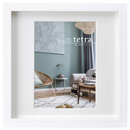フォトフレーム tetra（テトラ） 2Lサイズ 1面 ホワイト