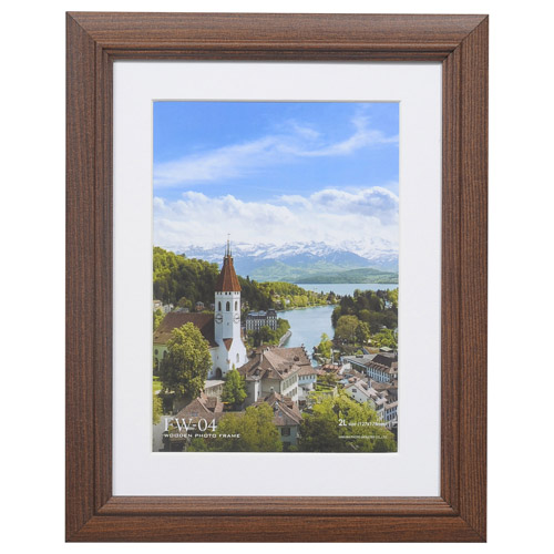 木製額縁 FW-04 2Lサイズ スタンド付 ブラウン