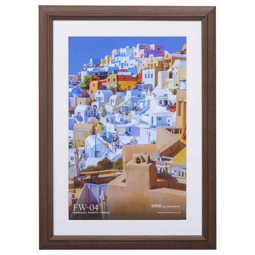木製額縁 FW-04 ワイド6切サイズ ブラウン