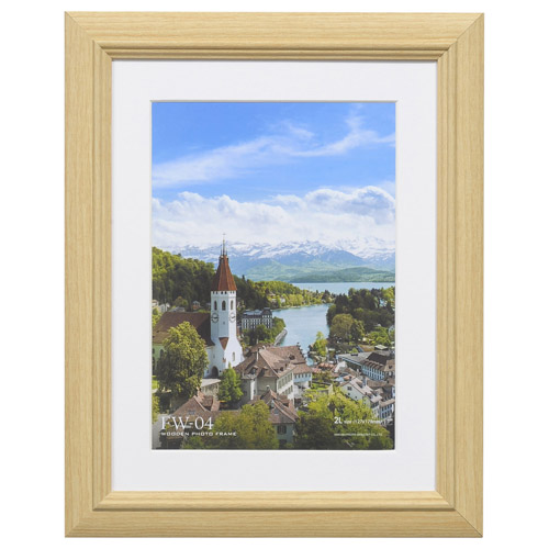 木製額縁 FW-04 2Lサイズ スタンド付 ナチュラル