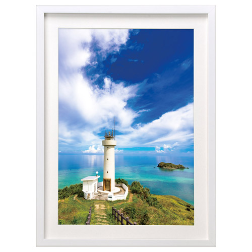 木製額縁 MM-01 A4サイズ アクリル スタンド付 ホワイト