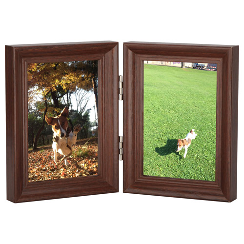 フォトフレーム テリア3 Lサイズ 2面(タテ・タテ) ブラウン
