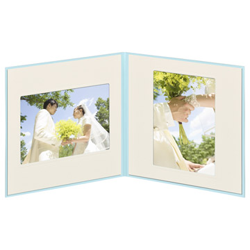 ペーパースクウェア台紙 No.1770 2L（カビネ）サイズ 2面（角×2枚） ブルー