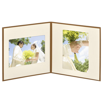 ペーパースクウェア台紙 No.1770 2L（カビネ）サイズ 2面（角×2枚） ブラウン