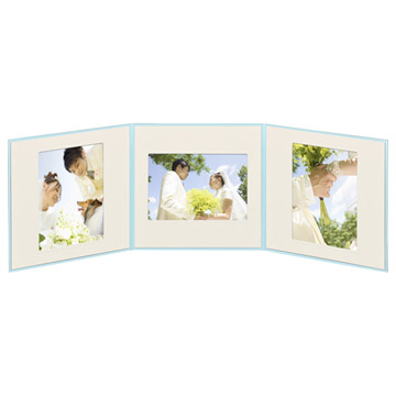 ペーパースクウェア台紙 No.1770 2L（カビネ）サイズ 3面（角×3枚） ブルー