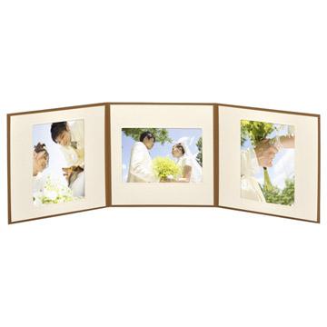 ペーパースクウェア台紙 No.1770 2L(カビネ)サイズ 3面(角×3枚) ブラウン